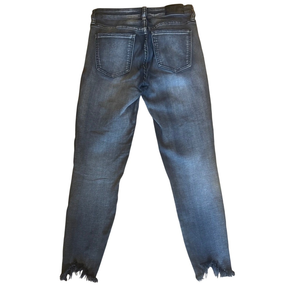 Women's Pistola Black Skinny‎ Jeans Dark Wash Raw Chewed Hem size 26 - Picture 4 of 11